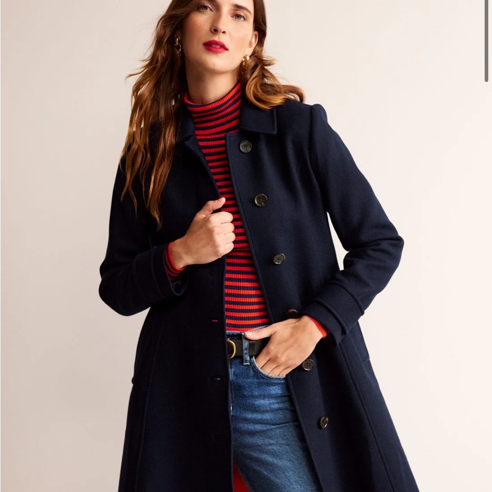 Navy Blue Women's Coat - Picture 2 of 11